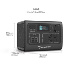 BLUETTI EB55 Portable Power Station | 700W 537Wh