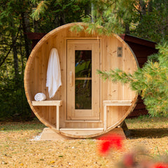 LeisureCraft - Serenity Barrel Sauna -  Canadian Timber Collection